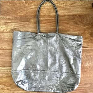Lambskin leather purse tote